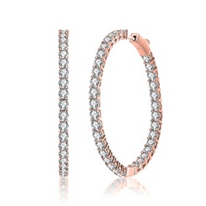 Guili Big Hoop Earrings with Colored Cubic Zirconia in Green, Red, Blue, Gold, Pink, and White, Featuring a Bold Design, Perfect for Statement Looks - 1 of 3