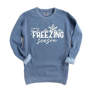 Simply Sage Market It's Freezing Season Garment Dyed Sweatshirt - 1 of 3