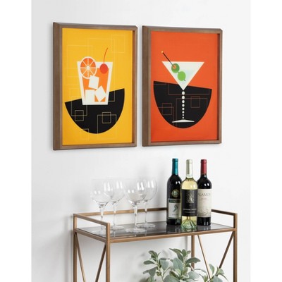 Gold Framed Mid-Century Modern Cocktail Poster, 16" x 20"