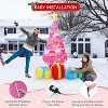 7FT Outdoor Christmas Inflatables Decor, Blow Up Pink Xmas Tree Yard Decor with LED Lights 4 Gift Boxes for Outside Lawn Garden Holiday Party - 4 of 4