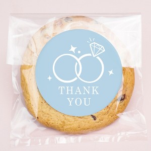 Big Dot of Happiness Dusty Blue Wedding Thank You Stickers and Clear Cookie Bags, Cellophane Treat Bags 4.25x7 IN for Candy or Baked Goods - 25 Count - 1 of 4
