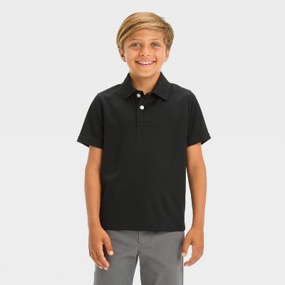 Boys black polo shops shirt