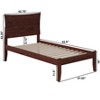AFI Furnishings Metro Twin Extra Long Platform Bed with Open Footboard and Turbo Charger in Walnut - 3 of 4