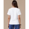 INSPIRE CHIC Women's Short Sleeve Crew Neck Line Decor Lightweight Stretchy Summer Blouses - 3 of 4