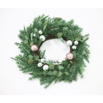 Chery Life 26" Pineneedle Wreath With Ball for Home Decor for Home Decor