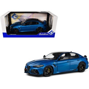 2022 Alfa Romeo Giulia GTA Anodized Blue Metallic with Carbon Top 1/18 Diecast Model Car by Solido - 1 of 4