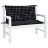 vidaXL Indoor/Outdoor Bench Cushions 2 pcs, Water-Repellent, Black Check Pattern 39.4"x19.7"x2.8" - 4 of 4