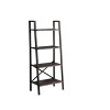 INFURNIC Decorative Bookshelf 5 Tier Ladder Shelf Office Furniture Bookcase Modern Metal Frame Storage, Gray, 13"*23"*52" - 4 of 4