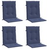 vidaXL Lowback Chair Cushions - 4 Pcs Navy Blue Patio Seat Pads, Polyester Fabric, Water-Resistant for Outdoor/Indoor Use, 39.4"x19.7"x1.6" - 3 of 4