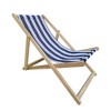 Striped Wood Sling Chair - Natural/Blue - WELLFOR: Poplar Frame, UV-Resistant, 220lb Capacity - 3 of 4