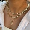 HTUTWOO Cross Necklace for Women,Stackable Stacked Stacking Layering Layered Necklaces Dainty Gold Necklace Paperclip Box Flat Mariner Chain Necklace - 3 of 4