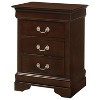 HomeStock Louis Phillipe  Nightstand – 29"H x 21"W x 16"D with Three Drawers - 2 of 4