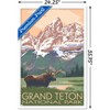 Trends International Lantern Press - Grand Teton Moose & Mountains Framed Wall Poster Prints - 3 of 4