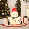 LuxenHome 2.3Ft Jolly Snowman with Red Santa Hat Outdoor Holiday Decoration with Lights White, Red, Green, Black - 3 of 4