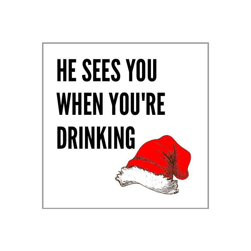 Paper Frenzy Christmas He Sees You When You're Drinking Holiday Beverage Napkins - 25 pack, 1 of 2