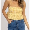 Women's CHECKED TIE BACK CROP TOP - ENDLESS BLU. - 3 of 3