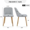Dining Chairs Set of 2, Modern Fabric Upholstered Kitchen Chairs with Oak Legs, Weight Capacity 300lbs, Ergonomic Curved Backrest - 3 of 4