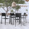 vidaXL Patio Dining Set Outdoor Dining Set Table and Chair Set for Garden - Black 31.5" Table Length 4 Items - 2 of 4