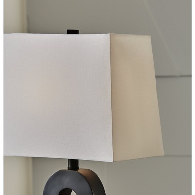 29 Inch Black Sculptural Table Lamp Set with Empire Shade