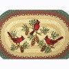 Earth Rugs Cardinals Oval Braided Jute Tread – 20"x30" Hand-Stenciled Rustic Floor Accent - 2 of 3