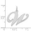 Black Bow Jewelry 14k White Gold, Ella Collection, LG Fancy Script Initial Pendant A-W - 4 of 4
