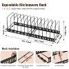 LunaLulinlk Cutting Board Organizer Rack, Expandable Baking Tray and Cookie Sheet Organizer with 14 Adjustable Dividers, Black - 2 of 4