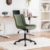 YOUNIKE Modern Home Office Chair Adjustable Swivel Desk Chair Leather Rolling Task Vanity Chair Seat Size 19.49"Wx16.93"Dx(17.91-22.64)"H - image 3 of 4