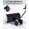 Heavy Duty Push Snow Shovel with Wheels, Adjustable Blade & Height Handle, Back-Saving Snow Plow, Doorway, Driveway and Sidewalks - 2 of 4