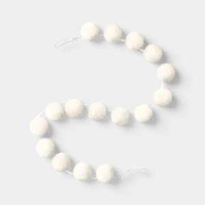 72" Christmas All White Poms Garland Ivory - Wondershop™ - 1 of 3