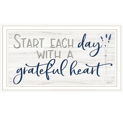 HomeRoots Grateful Heart White Framed Print Wall Art