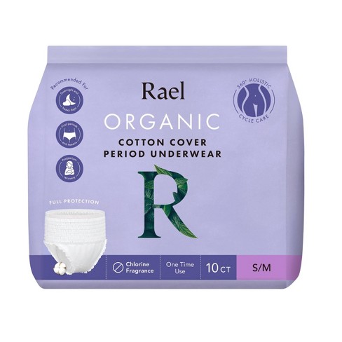 Rael Organic Cotton Overnight Period Underwear - Unscented - S/M - 10ct