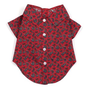 The Worthy Dog Paisley Print Button Up Look Pet Shirt - 1 of 2