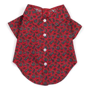 The Worthy Dog Paisley Print Button Up Look Pet Shirt