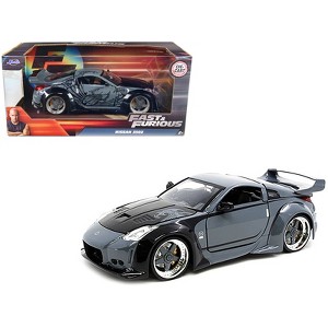D.K.'s Nissan 350Z Gray and Black with Graphics "Fast & Furious" Movie 1/24 Diecast Model Car by Jada - 1 of 3