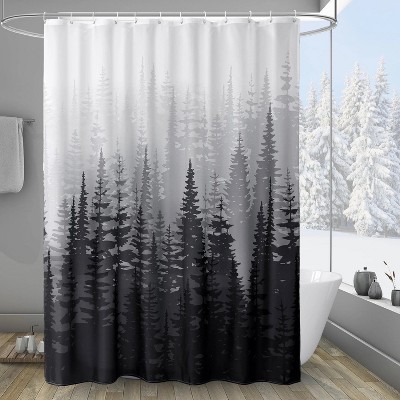 LunaLulinlk Black Forest Fabric Shower Curtain, 72"x 72"
