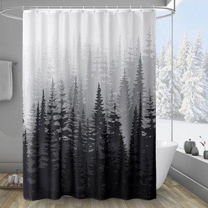 LunaLulinlk Black Forest Fabric Shower Curtain, 72"x 72" - 1 of 4