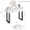 Vanity Desk with Mirror and Lights, 2/4-Drawer Makeup Vanity, 3-Color LED, Adjustable Brightness, Modern Dressing Table Organizer for Bedroom - 3 of 4