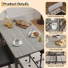 2-Person Dining Set - Marble Table w/2 Upholstered Chairs & 3-Tier Storage - Grey/Bistro Style - 4 of 4