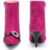 Perphy Women's Rhinestones Pointed Toe Stiletto Heel Glitter Ankle Boots - 2 of 3