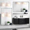 30x20inch Glossy Brushed Silver Rounded Corner Rectangle Bathroom Mirror For Wall Metal Frame Deep Set Design Hangs Wall Mounted Bathroom Mirror - 3 of 4