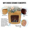 Chic Crate 3‑Piece Ceramic Flowerpot Set with Drainage – Modern Planters for Patio, Garden & Windowsills - 3 of 4