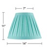 Springcrest Turquoise Linen Box Pleat Medium Empire Lamp Shade 7" Top x 14" Bottom x 11" Slant x 11" High (Spider) Replacement with Harp and Finial - 4 of 4