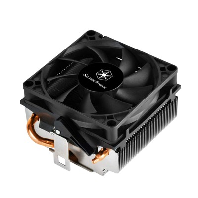 SilverStone Technology   CPU Cooler 54mm high for low profile 6mm heatpipe 2 with al pin and 8015PWM fan only support AMD socket