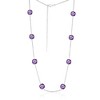 Simona Sterling Silver, Square Bezel-Set, Amethyst Station Necklace - (28.65cttw) - Purple - 20+4 Inch - 2 of 3