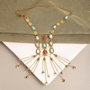 SOHI Women's Gold Regal Statement Necklace - 3 of 4