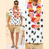 Lars Amadeus Men's Beach Polka Dots Printed Button Down Short Sleeves Casual Shirts - 4 of 4