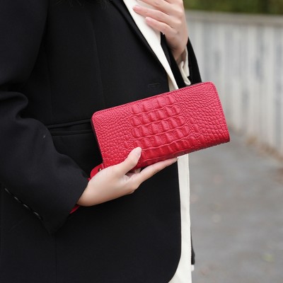 MKF Collection Eve Genuine Leather Crocodile-embossed Women’s Wristlet Wallet by Mia K - Red — фото 3