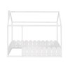 CAVINAS Twin Size Floor Bed Modern House-Shaped Wooden Bed Frame with Guardrails and Opening for Bedroom - 4 of 4
