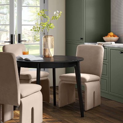 Safflower Sculptural Dining Chair Dark Tan (KD) - Threshold™: Metal Frame, Upholstered, Armless