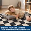 Area Rug, Modern Checkered Rug for Living Room, Non Slip Washable Rugs for Bedroom, Distressed Indoor Carpet, Low Pile Area Rug - 2 of 4